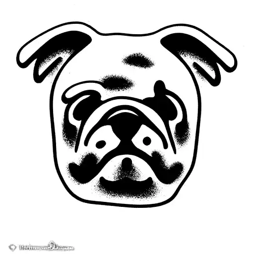 small dark bulldog with the fat white cat tattoo design idea