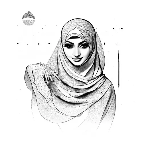 Steph, Arab woman, hijab, Dubai, Arab architecture, Arabic calligraphy  tattoo design idea