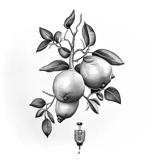 A lemon tree makes music and sounds tattoo design idea