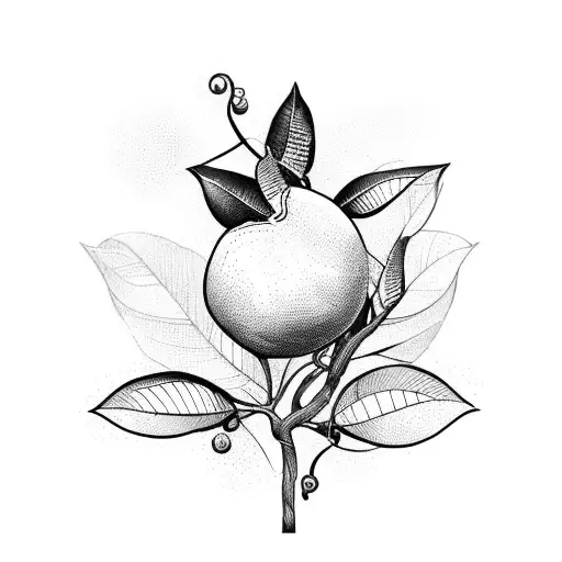 A lemon tree that produces music and sounds tattoo design idea