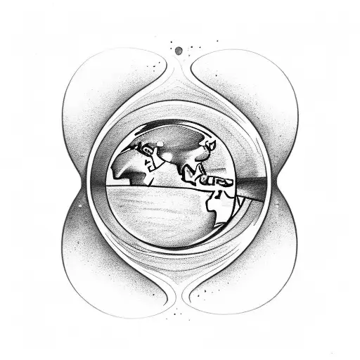 Hourglass with earth as the sand tattoo design idea