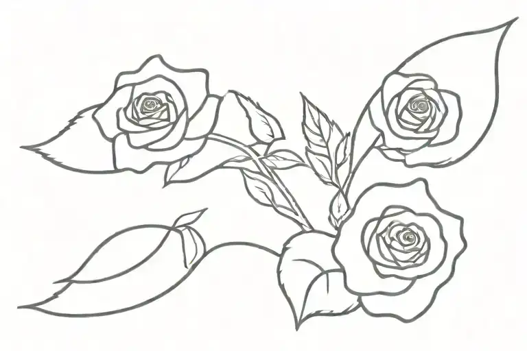 aria with rose growing tattoo design idea