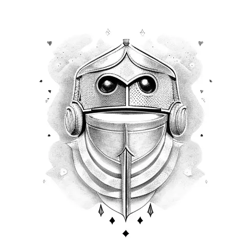 knight that is crying tattoo design idea