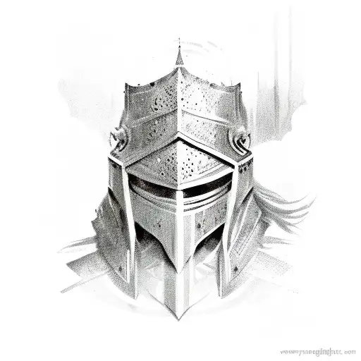 knight that is crying tattoo design idea