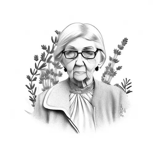 grandma wording with lavender  tattoo design idea