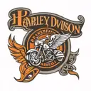 harley davidson logo and peterbilt logo tattoo design idea