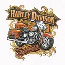 harley davidson logo and peterbilt logo tattoo design idea