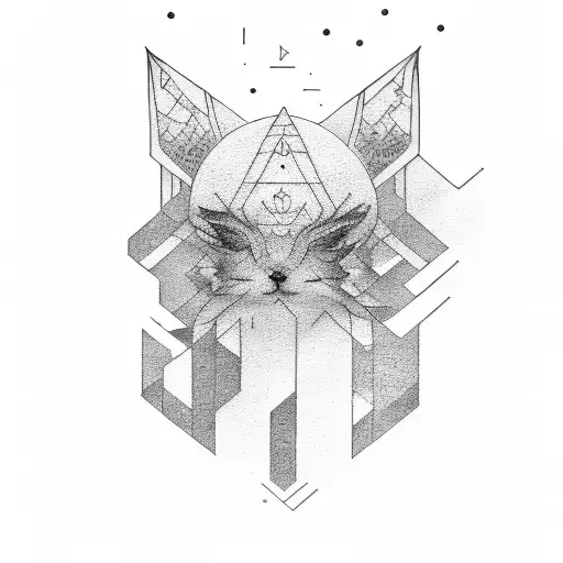 A minimalistic depiction of a silent meditation session tattoo design idea