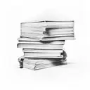 A stack of open books with silence symbolizing tranquility tattoo design idea
