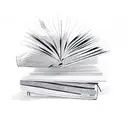 A stack of open books with silence symbolizing tranquility tattoo design idea