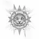 mon and sun  tattoo design idea
