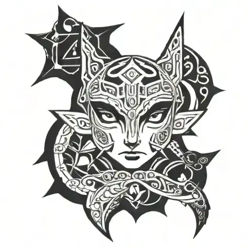 link face tattoo design idea