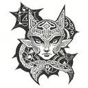 link face tattoo design idea