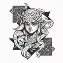 link face tattoo design idea