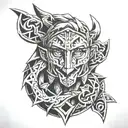 link face tattoo design idea