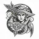 link face tattoo design idea