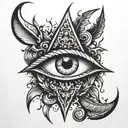 dagger trippy eye popping tattoo design idea