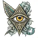 dagger trippy eye popping tattoo design idea