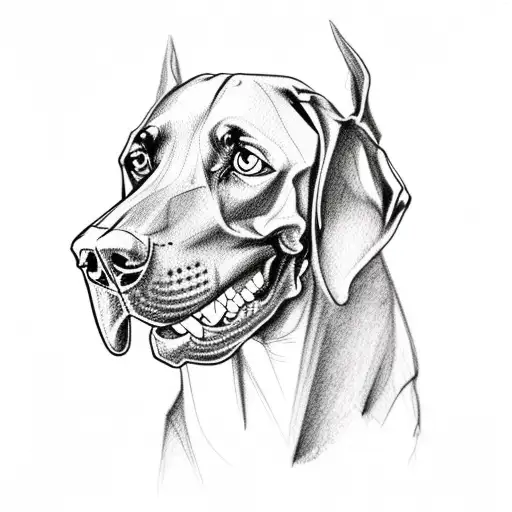 skull and doberman tattoo design idea