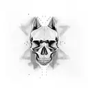 skull and doberman tattoo design idea