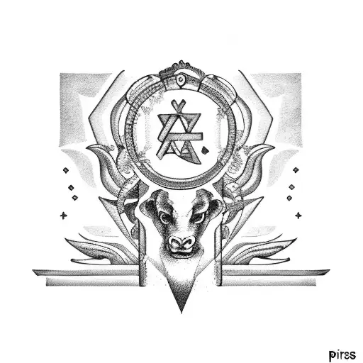 libra+aries+psi tattoo design idea