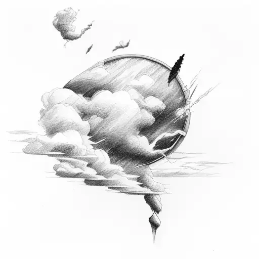 thunderstorm tattoo design idea