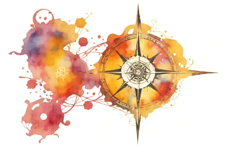 pirate compass design tattoo design idea