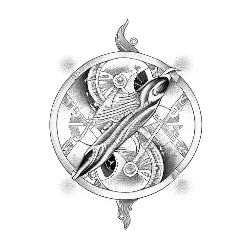 libra and pisces combined tattoo tattoo design idea