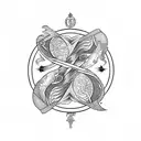 libra and pisces combined tattoo tattoo design idea