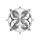 libra and pisces combined tattoo tattoo design idea