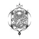 libra and pisces combined tattoo tattoo design idea