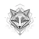 Fox face, symmetrical  tattoo design idea