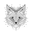 Fox face, symmetrical  tattoo design idea