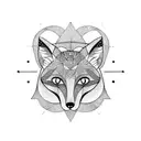 Fox face, symmetrical  tattoo design idea