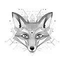 Fox face, symmetrical  tattoo design idea