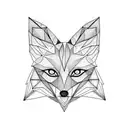 Fox face, symmetrical, triangle  tattoo design idea