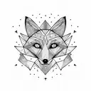 Fox face, symmetrical, triangle  tattoo design idea