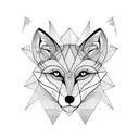 Fox face, symmetrical, triangle  tattoo design idea