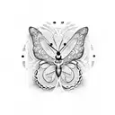 Butterfly clock tattoo design idea