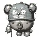 Imagine a simple, yet detailed depiction of Doraemon's iconic bell. The bell should be round, with a shiny metallic surf tattoo design idea