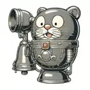 Imagine a simple, yet detailed depiction of Doraemon's iconic bell. The bell should be round, with a shiny metallic surf tattoo design idea