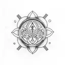 green cross with the flower of life tattoo design idea