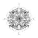 green cross with the flower of life tattoo design idea