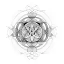 green cross with the flower of life tattoo design idea