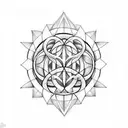 green cross with the flower of life tattoo design idea