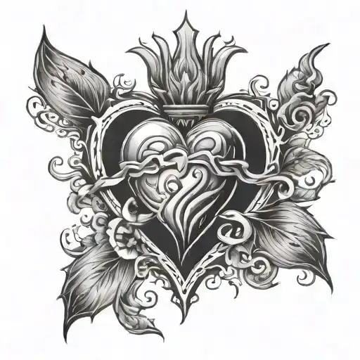 sacred heart tattoo design idea