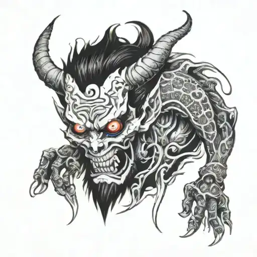 Demonic entity grunge  tattoo design idea