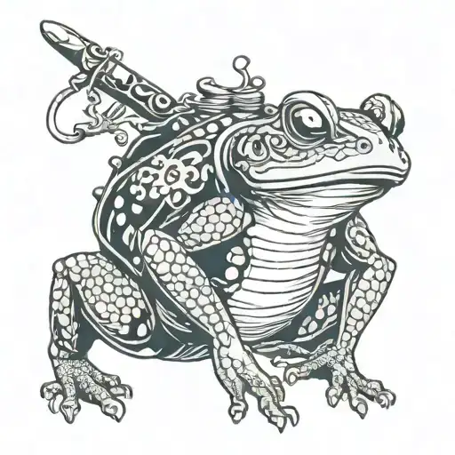 samurai frog tattoo design idea