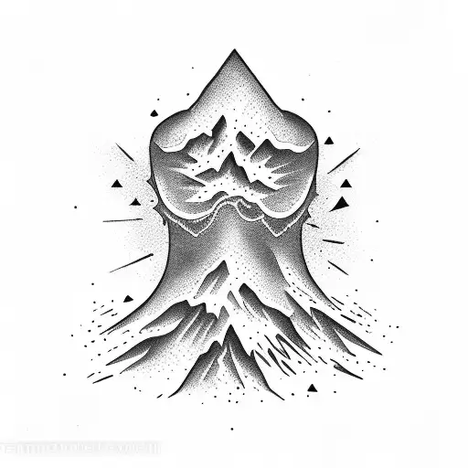  volcano tattoo design idea