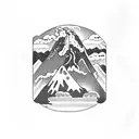  volcano tattoo design idea